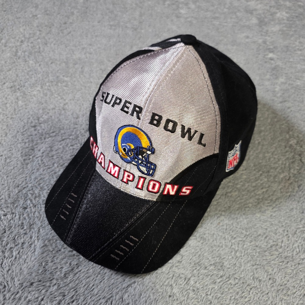 Logo Athletic Mens OSFA Hat Black Rams Super Bowl XXXIV 2000 Champions Vintage